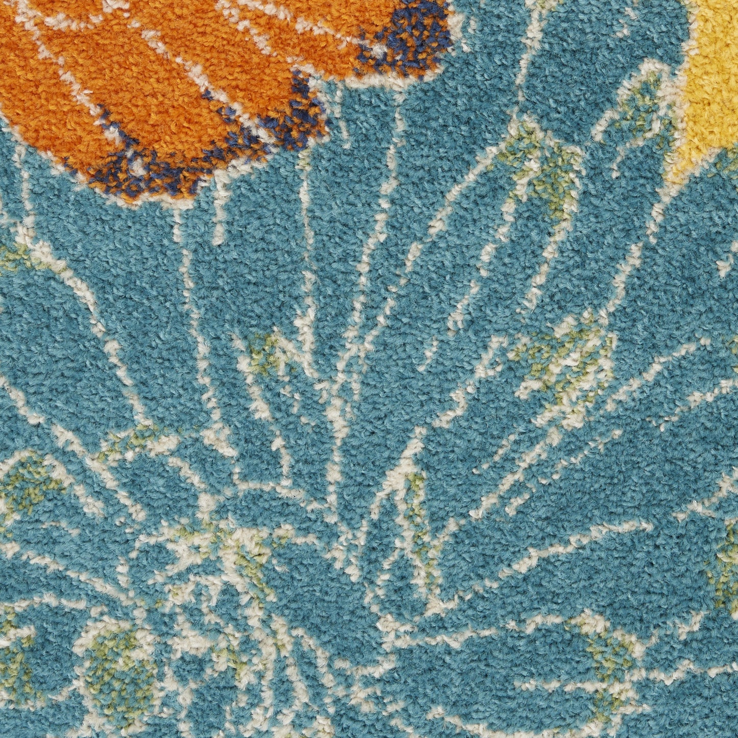 9' X 12' Yellow Floral Power Loom Area Rug