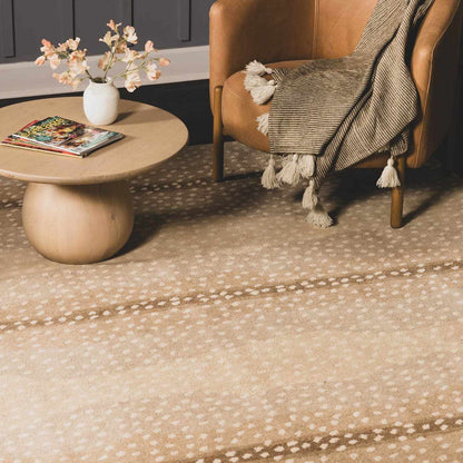 Curdworth Fawn Deer Printed Wool Rug